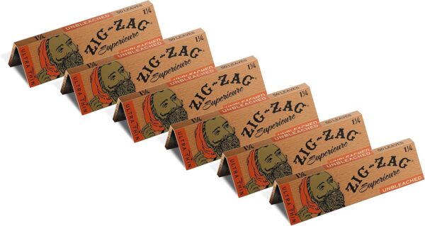 ZIG-ZAG Rolling Papers 1¼ Unbleached (6 Booklets) - 50 Sheets Each - Image 2