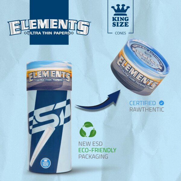 Elements Ultra Thin Rolling Paper Cones King Size | 100 Pack | Pre Rolled with Tips and Packing Tubes Included - Image 5