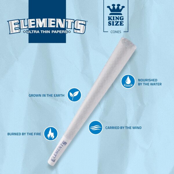 Elements Ultra Thin Rolling Paper Cones King Size | 100 Pack | Pre Rolled with Tips and Packing Tubes Included - Image 4