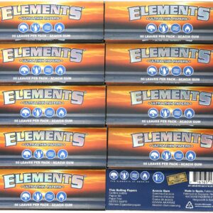 Elements 1.25 1 1/4 Size Ultra Thin Rice Rolling Paper, 50 Count (Pack of 10)