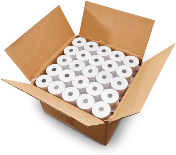 [Pack of 100 Rolls] Adding Machine Tape/Calculator Paper Rolls 2-1/4 x 150 Feet 1 Ply White Bond Paper for El-1750 1801 P23 Printing Calculator 10 Key
