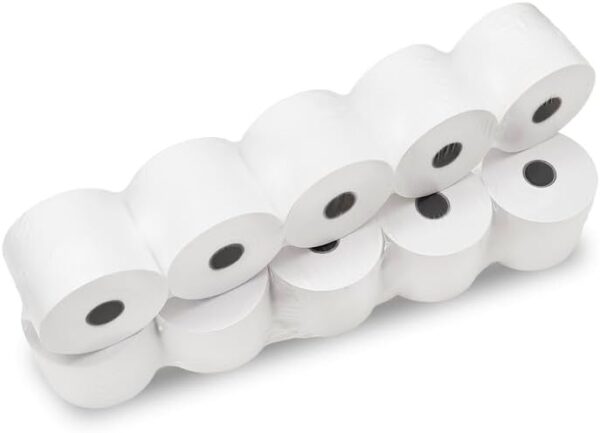 [Pack of 100 Rolls] Adding Machine Tape/Calculator Paper Rolls 2-1/4 x 150 Feet 1 Ply White Bond Paper for El-1750 1801 P23 Printing Calculator 10 Key - Image 4