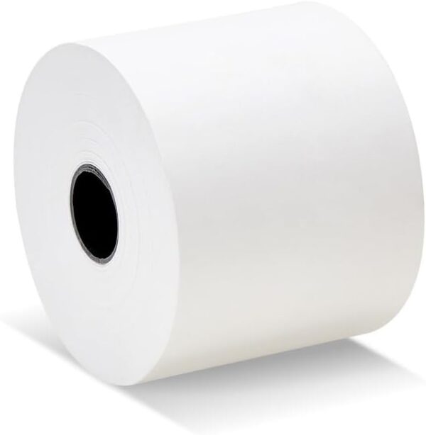 [Pack of 100 Rolls] Adding Machine Tape/Calculator Paper Rolls 2-1/4 x 150 Feet 1 Ply White Bond Paper for El-1750 1801 P23 Printing Calculator 10 Key - Image 3