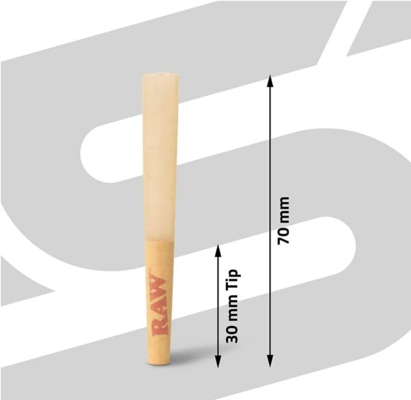 RAW Cones Small Single Size Dogwalker Mini Cones Rolling Papers 70/30 Size 50 Pack - Smaller than 1 1/4 - Slow Burning Rolling Paper - Great for Quick Sessions - Image 2