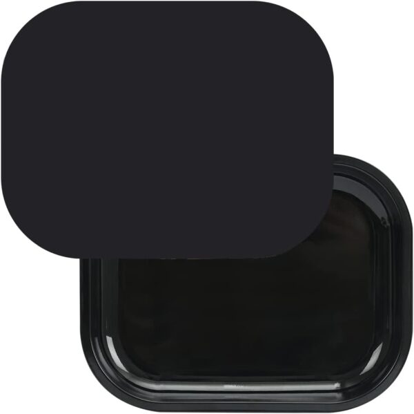 HOKirin Metal Tray with Soft Magnetic Lid,Metal Small Tray with Spill Proof Cover,Cute Black Blank Decorative Tray,Perfect for Home and On-The-Go,7” x 5.5” x 0.6“