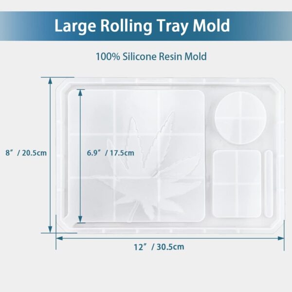5 PCS Resin Molds Silicone Molds for Epoxy Resin with Large Rolling Tray Mold and Grinder Mold for Grind and Storage DIY Resin Casting - Image 4