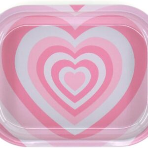 Rolling Tray, Dusty Pink Rolling Trays- Unique Gifts, Perfect Size for Home Or Travel Accessories (Heart, Medium - 7 x 5.5'')