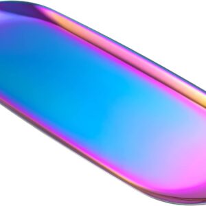 Rainbow Oval Stainless Steel Tray – Mini Coffee Table Tray for Jewelry, Cosmetics & Candles | Vacuum Coating – No Fading, No Discoloration