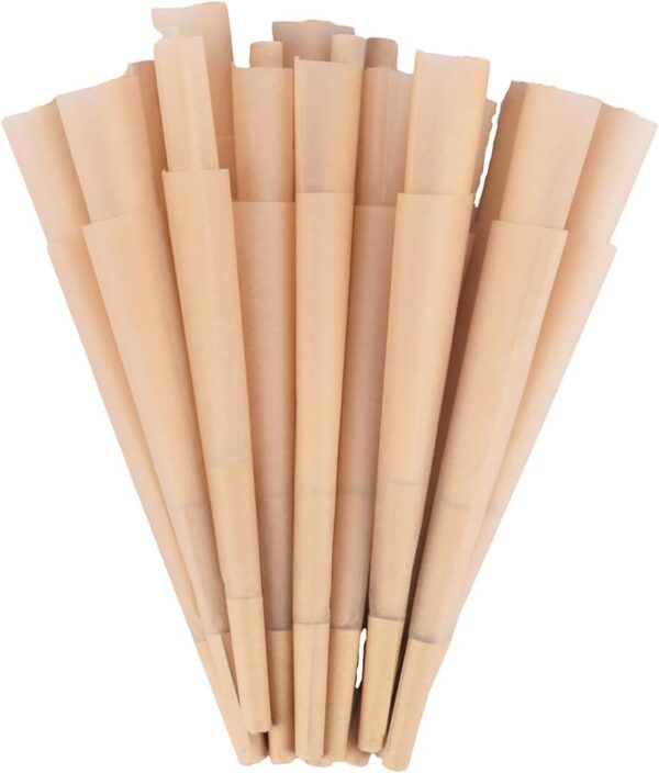 Pre Rolled Cones 1 1/4 Size Organic Rolling Papers with Tips 100 ct - Slow Burn, Sturdy Natural Gum Seal, Ultra Thin with Plastic Cone. Unbleached Rolling Cones in Natural Color (1 1/4 Size) - Image 6