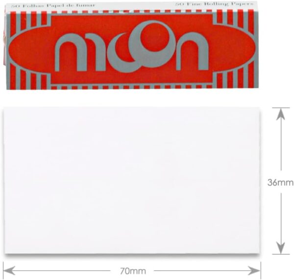 MOON Wood Classic Cigarette Rolling Papers Tobacco Smoking Papers (70mm),50 Booklets - Image 4