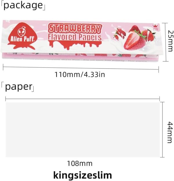 Flavored Rolling Papers, Kingsizeslim 8 Pack Mixed Ultra Thin Rolling Paper, Individual Sealing Bag Strong Smell, Fruit Attraction Fragrance, With Tips - Image 4