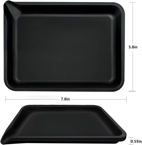 Rolling Tray - 7.8 x 5.8 inch,Corner Spout Design for Easy Filling (Bright Black) - Image 2