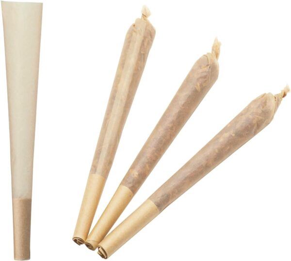 Pre Rolled Cones 1 1/4 Size Organic Rolling Papers with Tips 100 ct - Slow Burn, Sturdy Natural Gum Seal, Ultra Thin with Plastic Cone. Unbleached Rolling Cones in Natural Color (1 1/4 Size) - Image 2