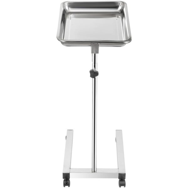 VEVOR Lab Cart, Stainless Steel Mayo Tray Stand 18 x 14 in Trolley Mayo Stand, Adjustable Height 32-51 in Instrument Tray with Removable Tray & 4 Omnidirectional Wheels, Ideal for Home Equipment - Image 11