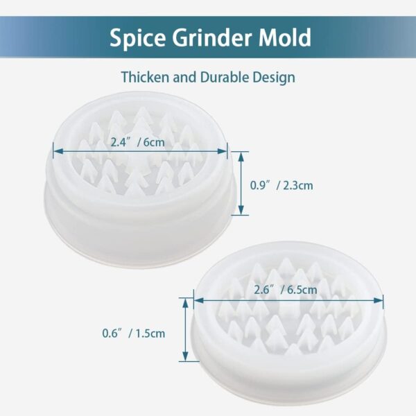 5 PCS Resin Molds Silicone Molds for Epoxy Resin with Large Rolling Tray Mold and Grinder Mold for Grind and Storage DIY Resin Casting - Image 5