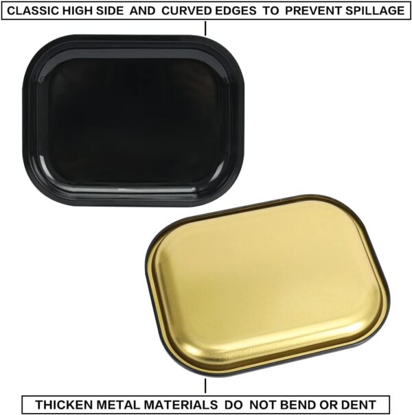 HOKirin Metal Tray with Soft Magnetic Lid,Metal Small Tray with Spill Proof Cover,Cute Black Blank Decorative Tray,Perfect for Home and On-The-Go,7” x 5.5” x 0.6“ - Image 3