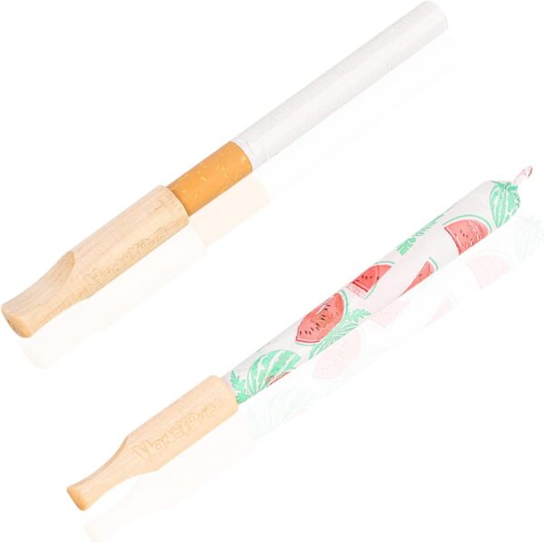 Wood Rolling Tips for Cigarette or Pre Rolling Cones (Total-10pcs, 8mm) - Image 2