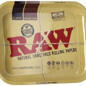 Raw Metal Rolling Tray Large 14 x 11 Inch