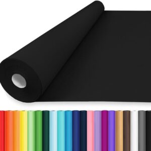 Vanhench 30" x 2520" (210') Black Wrapping Paper, Solid Color Art Kraft Paper for Bouquet Flower Crafts Packing, Poster, Bulletin Board, Floor Covering & Table Runner