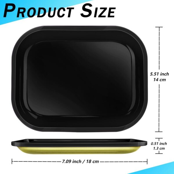 Metal Rolling Tray - 7 x 5.5 inch, Smooth Rounded Corners, Classic Minimalist Aesthetic, Suitable for Home, Outdoor & Kitchen Use (Black) - Image 2