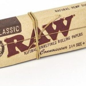 Raw Classic Connoisseur 1.25 1 1/4 Rolling Paper with Tips 1 Pack