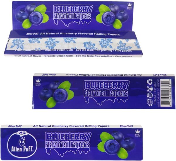 Blueberry Flavored Rolling Papers, King Size 109x44mm - Image 6