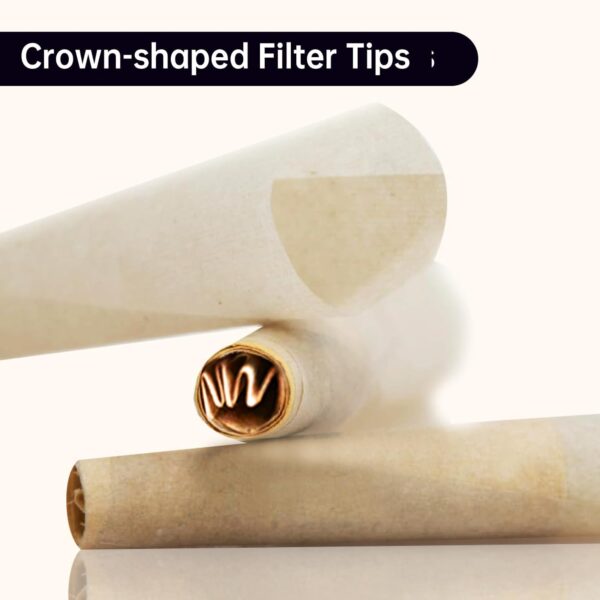 Pre Rolled Cones 1 1/4 Size 1000 Pack | Natural Brown | Bulk Pre-Rolled Cones with "Crown" Filter Tip | Natural Unbleached Rolling Paper (A80C00) - Image 5