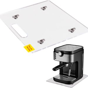Appliance Sliders for Kitchen Appliances, Sliding Tray for Coffee Maker, Coffee Pot Slider Tray with Rubber Rolling Wheels for Heavy Kitchen Appliances like Blender (colorless, 10"D x 12"W)