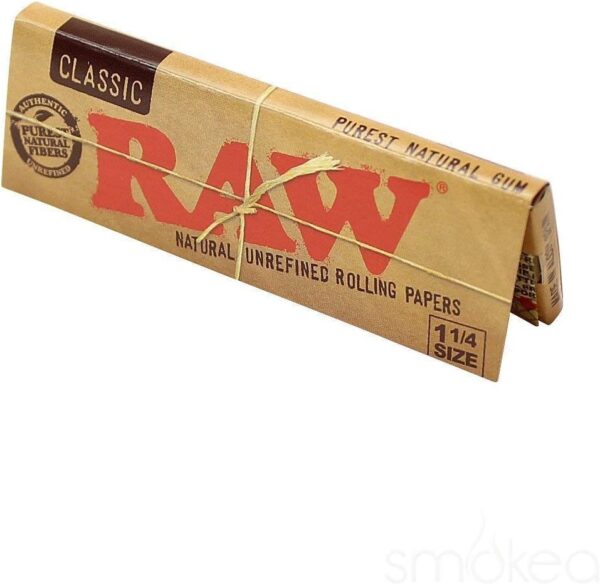 Raw Unrefined Classic 1.25 1 1/4 Size Cigarette Rolling Papers, 50 Count (Pack of 6) - Image 2