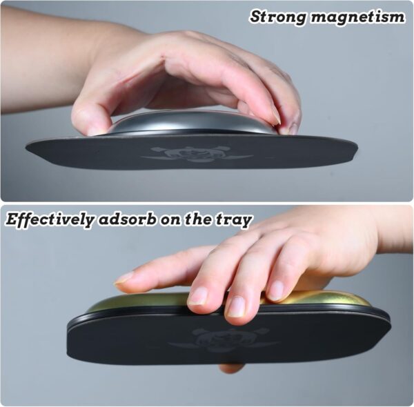Black Rolling Tray with Magnetic Lid & Cool Ashtray for Outside Patio Outdoor Home Cute Decor,Metal Ash tray Set for Storage or Travel- Set of 3 (Funny Turtle Design) - Image 2
