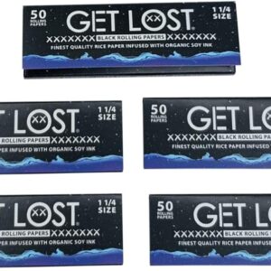 Black Rolling Papers, 1 1/4 Inches, 50 Count, 5 Pack