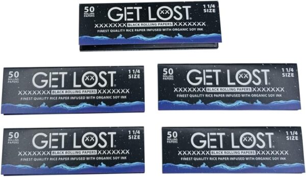 Black Rolling Papers, 1 1/4 Inches, 50 Count, 5 Pack