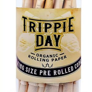Trippie Day King size Pre Roll Cones, Smooth af | 50 Pack | Classic Pre Rolled papers with tips | Includes Packing Sticks