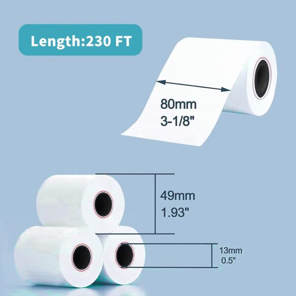 MFLABEL 50 Rolls Thermal Receipt Paper Rolls 3-1/8 x 230ft Thermal Paper Rolls - Image 2