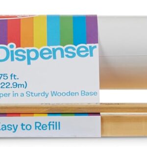 Melissa & Doug Wooden Tabletop Paper Roll Dispenser With White Bond Paper (12 inches x 75 feet) Drawing For Kids Art, Craft Roll For Kids