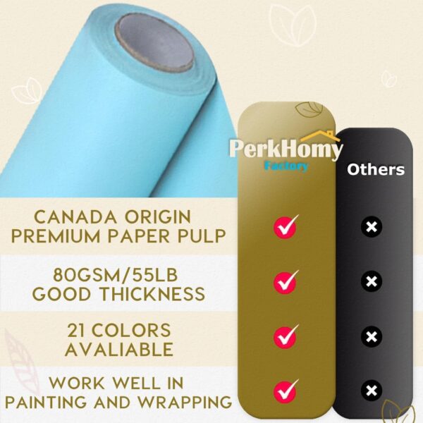 SMART&CASUAL 15" x 450" (37.5') Kraft Paper Roll for Art Craft Supplies Gift Wrapping Moving Packing Kids Painting Drawing Paint Easel Poster Chart Paper (Light Blue, 15" W x 450" L (37.5')) - Image 3