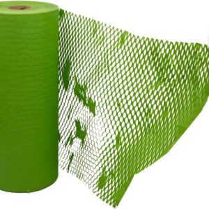 JAM PAPER Honeycomb Packing Paper Roll - 12" x 328' - Emerald Green - 328 Sq Ft - 80 GSM - Roll Sold Individually
