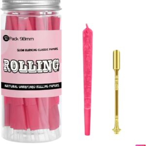 Cones Rolling Paper Pre Rolled Cones 98mm | Special Size | 50 Pack | Natural Rolling Papers with Tips & Golden Packing Spoon Kit (Special Size, 50)