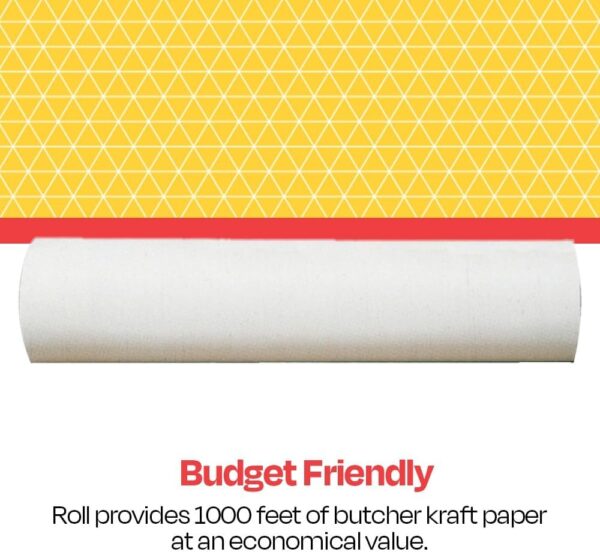 School Smart - 85485 Butcher Kraft Paper Roll, 40 lb, 36 Inches x 1000 Feet, White - Image 7