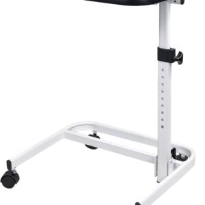 Medical Rolling Bedside Table with Wheels, Over Bed Table with Storage, Serving Tray, Laptop Computer Desk for Elderly, Hospital Patient, Home Care, White