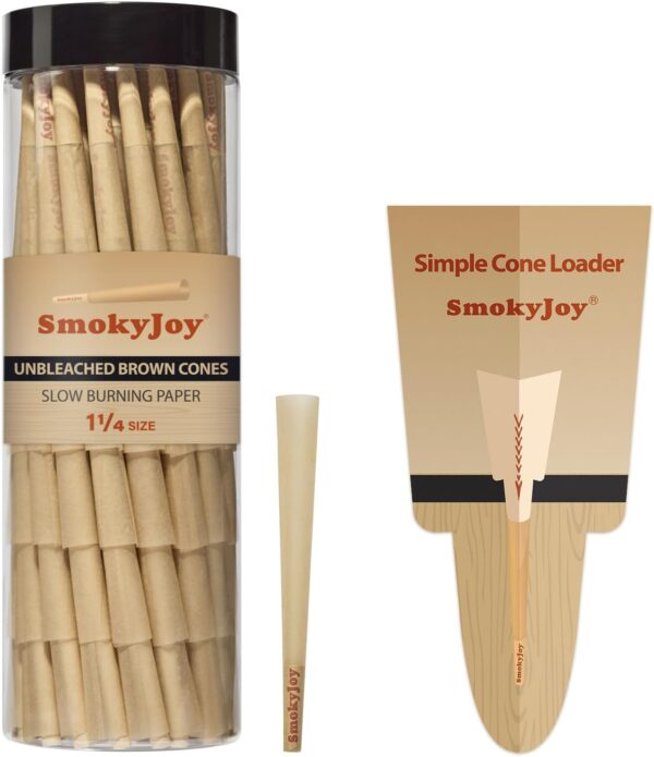 Cones Rolling Papers Pre Rolled Paper Cones 1 1/4 Size - 100 Pack Preroll Pre Rolls Paper with Filter Tips and Packing Tubes Included
