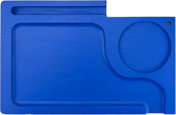 Large Stash Box with Rolling Tray with Combination Lock 3 Jars & brush,Home Gifts Locking Storage Bamboo Box Storage (Blue) - Image 4