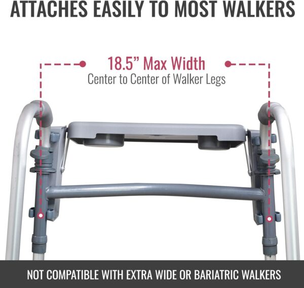 DMI Walker Tray, Rollator Tray, Mobility and Walker Accessory Tray Table Fits Most Standard Walkers, Folding with Two Cup Holders and Tool Free Assembly, 16 x 11.8 inch - Image 7