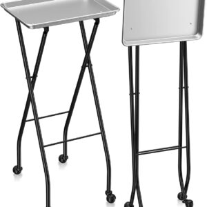 Aluminum Foldaway Folding Service Tray on Wheels
