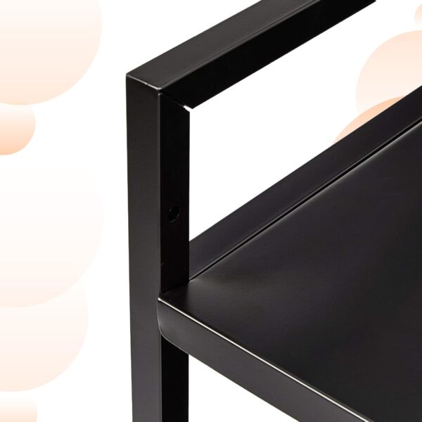 Amazon Basics 3-Tier Metal Rolling Cart, Black - Image 4