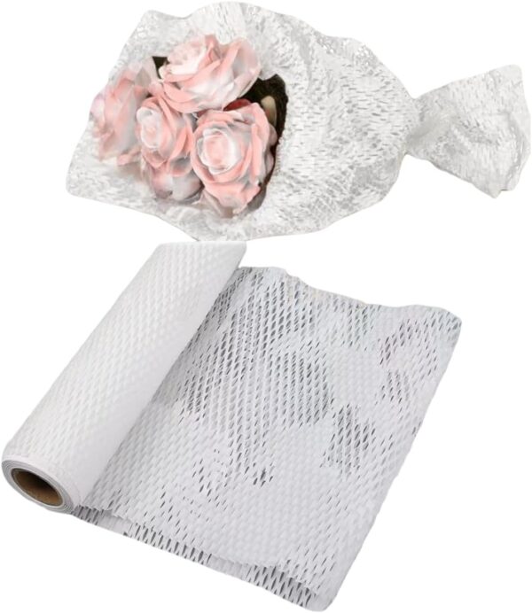 Honeycomb Packing Paper Roll,Eco-Friendly Bubble Wrap Alternative for Moving.Shipping.Gifts Wrapping Paper,Shock-Proof Recyclable Biodegradable Cushioning Material,Fragile item protection12"×394" - Image 2