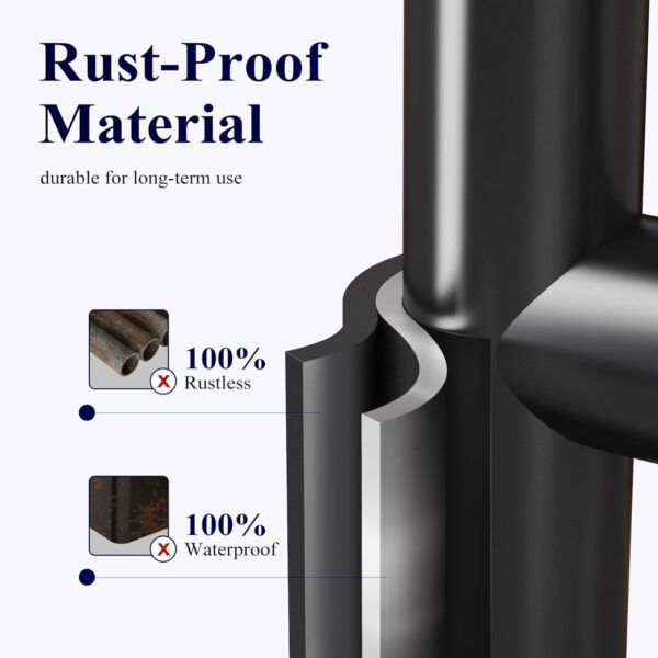 Kitsure Toilet Paper Holder Free Standing – Rustproof Metal Toilet Paper Stand for 4 Rolls with Anti-Slip Base and Shelf for Phone & Small Items, Bathroom Organizers and Storage, Black - Image 3