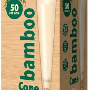 OCB Bamboo Unbleached Pre-Rolled Rolling Paper Cones 1-1/4 (84mm) Size - 50 Cones