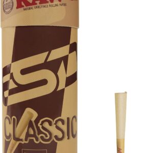 RAW Cones Small Single Size Dogwalker Mini Cones Rolling Papers 70/30 Size 50 Pack - Smaller than 1 1/4 - Slow Burning Rolling Paper - Great for Quick Sessions