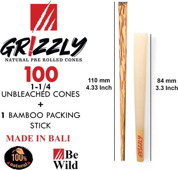 Pre Rolled Cones | 1-1/4 Cones | 100 Pack | Unbleached | Organic Cones | Made in Bali | Natural Rolling Paper with Tips | Pre-Rolled Cones | Pre Rolls | Rolling Papers cones | prerolled cones - Image 4